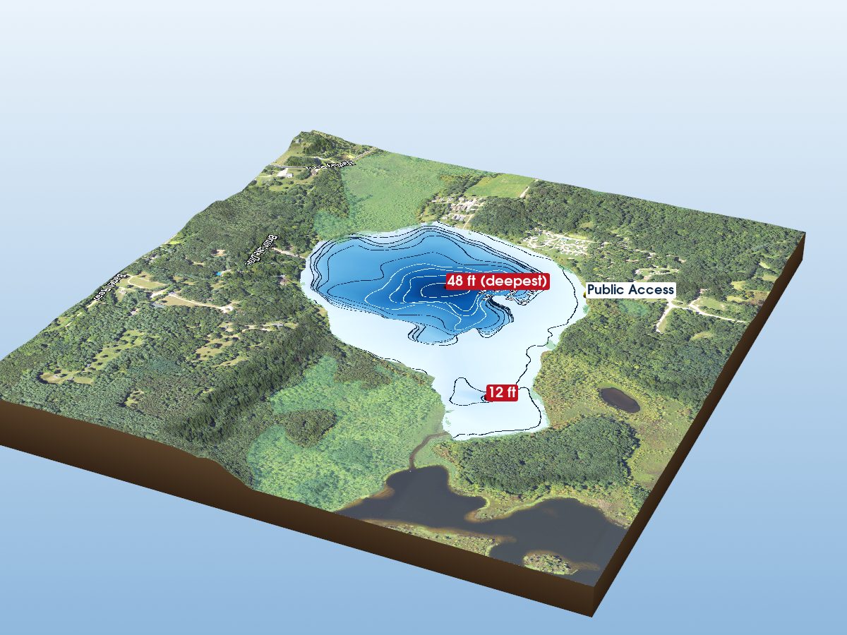 Depth map of Bruin Lake