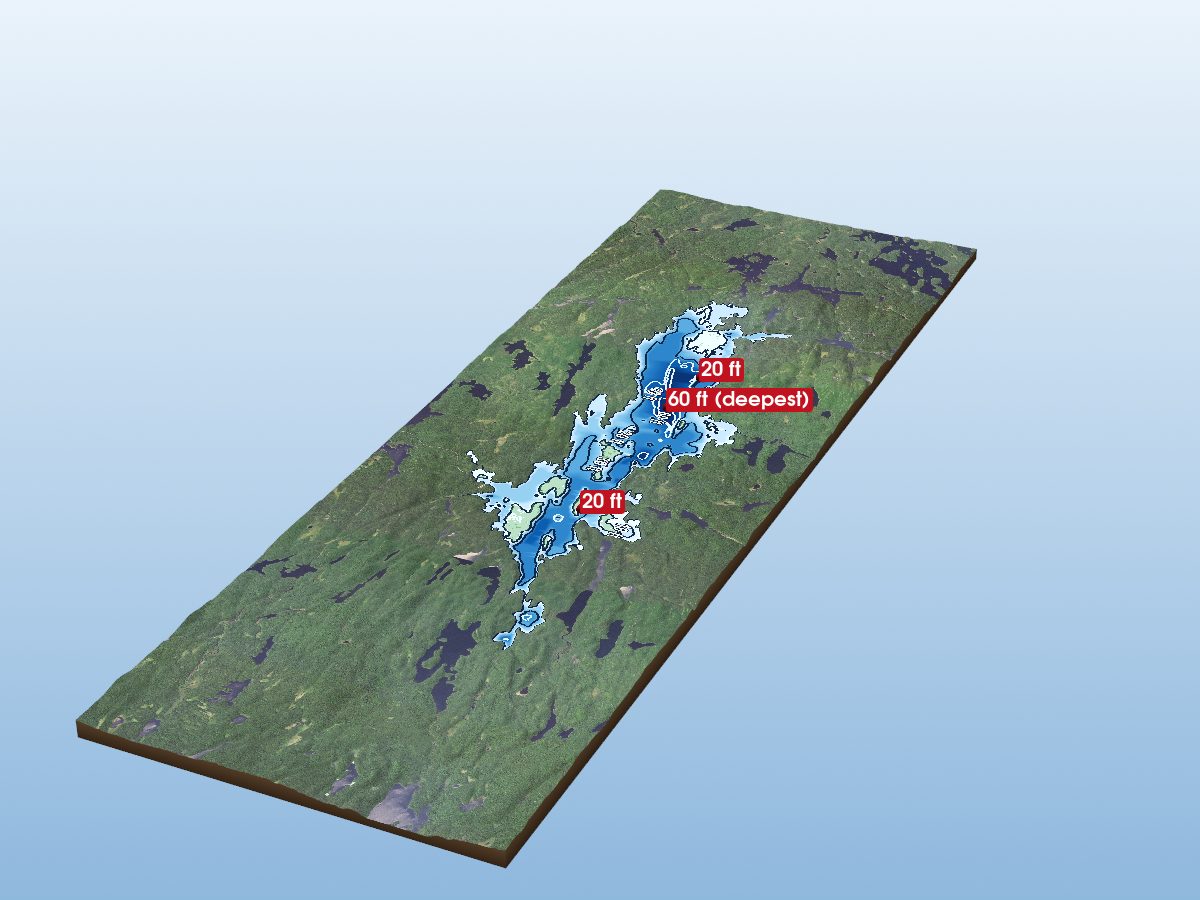 Depth map of Brule Lake