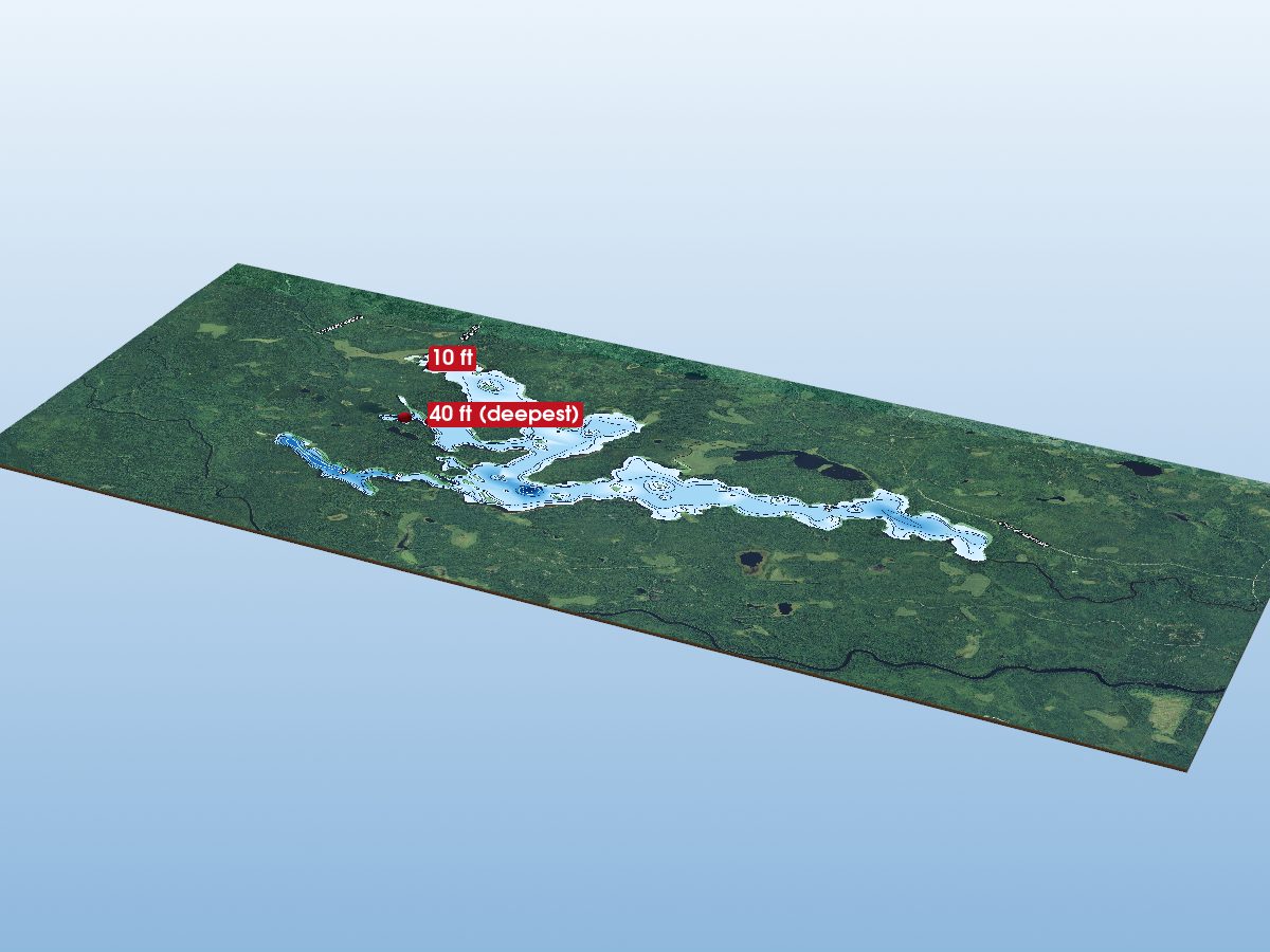 Depth map of Brunswick Lake