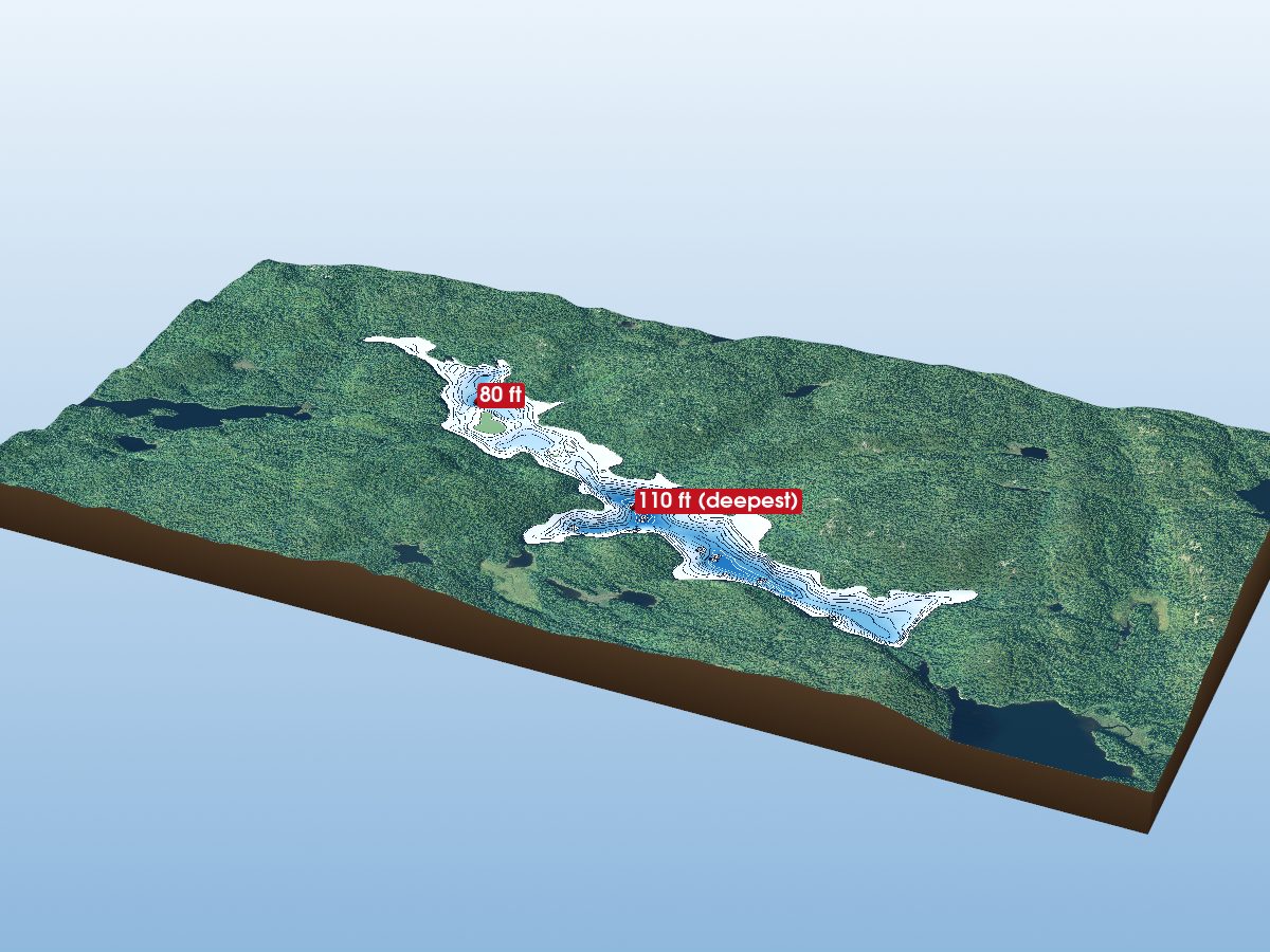 Depth map of Buckaday Lake