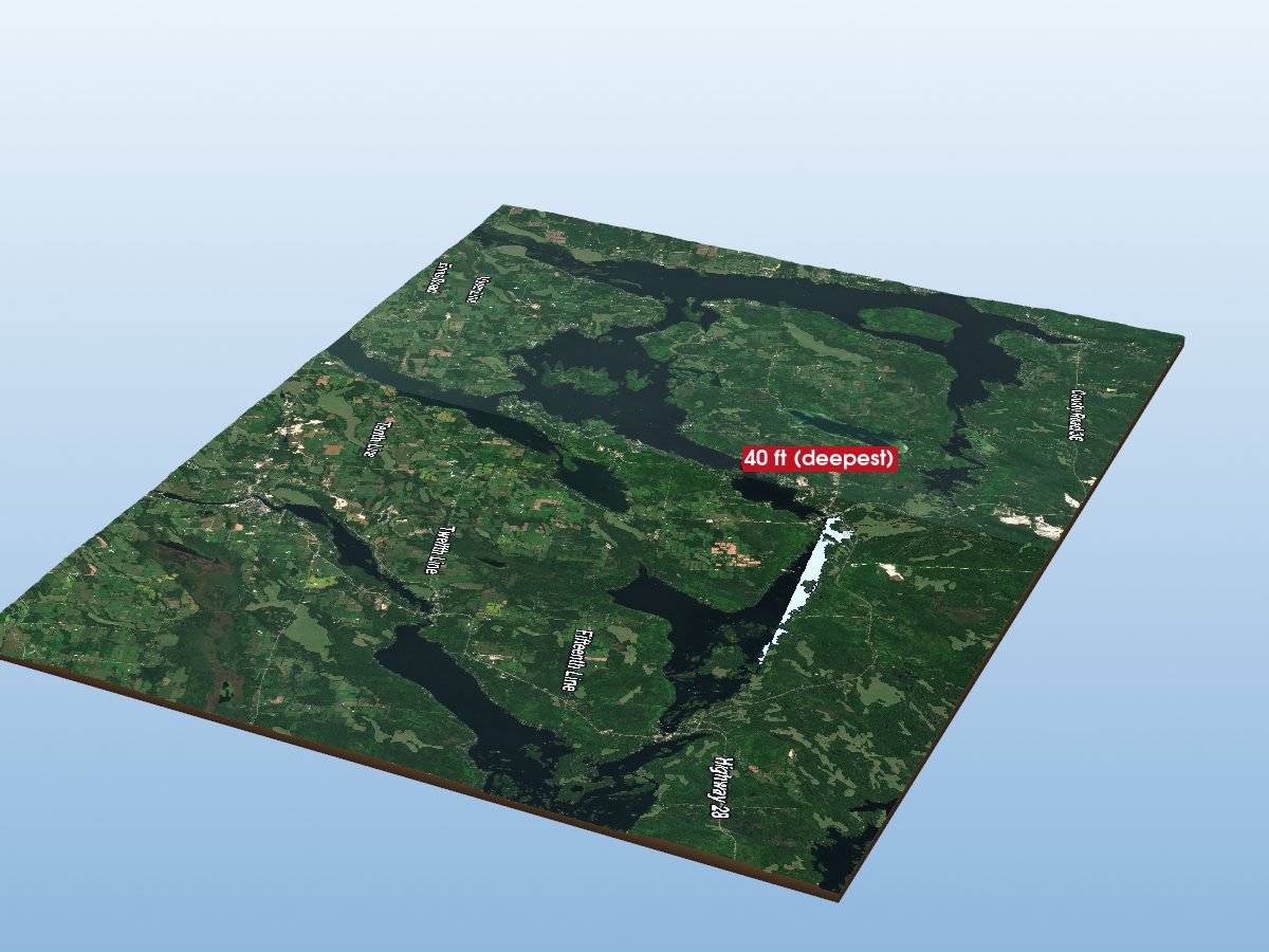Depth map of Buckhorn Lake