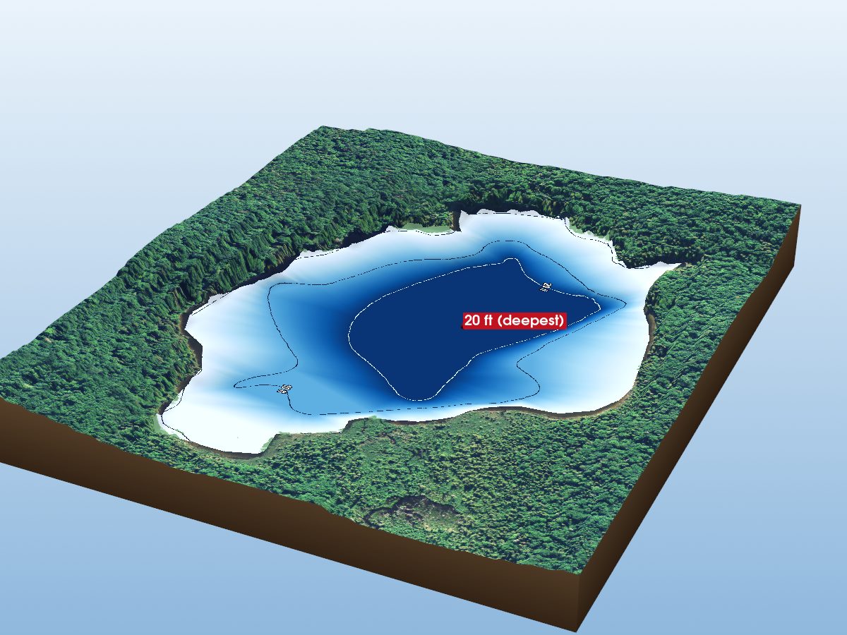 Depth map of Buckshot Lake
