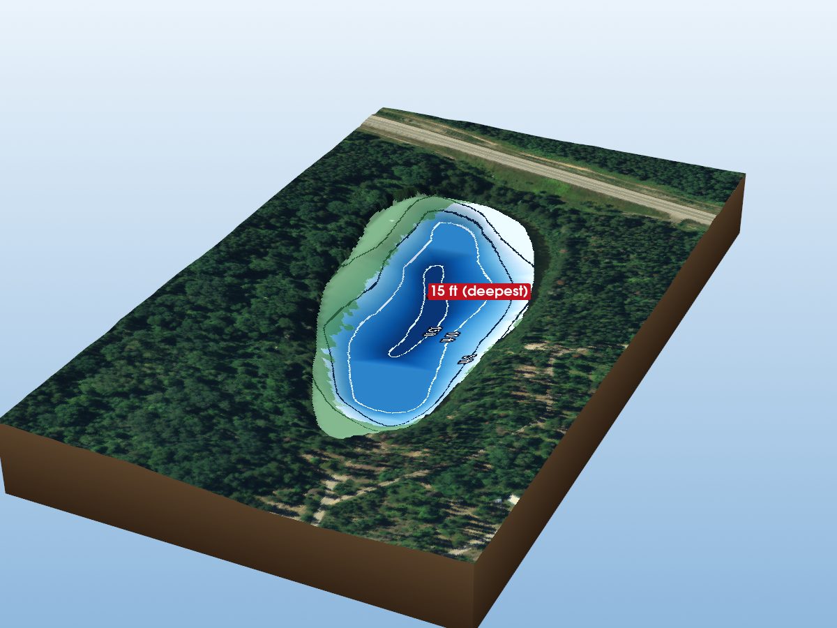 Depth map of Bullfrog Lake