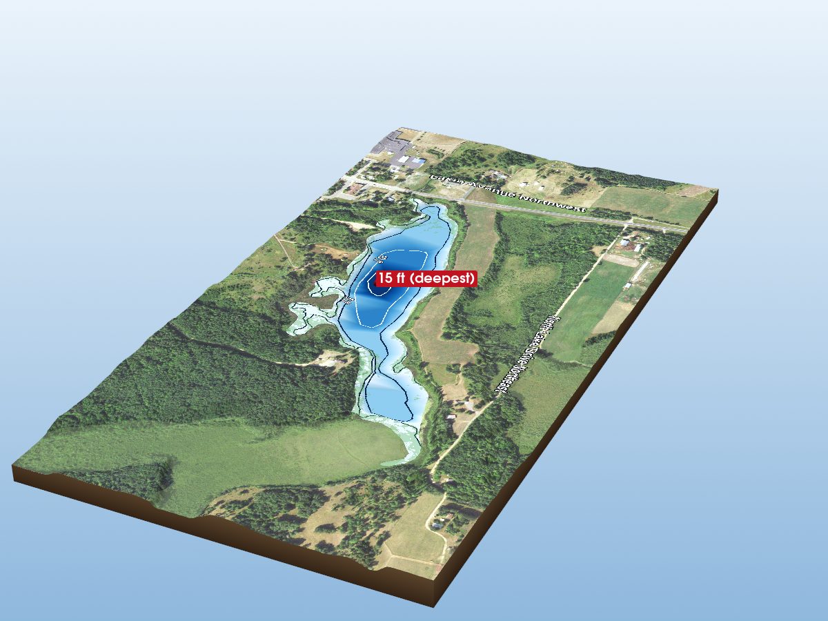 Depth map of Bullhead Lake