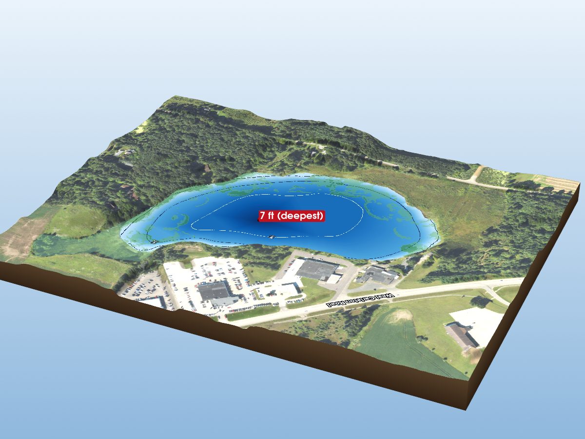 Depth map of Bullhead Lake