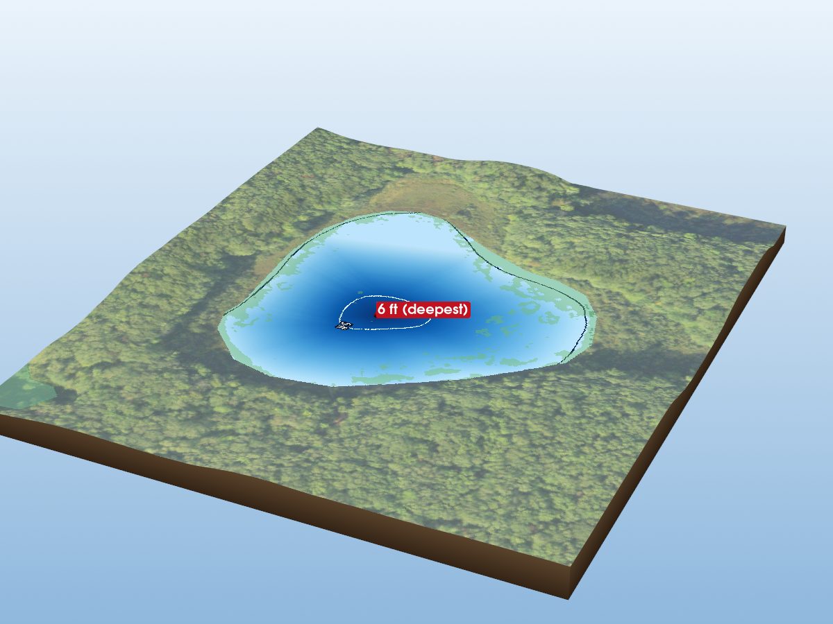 Depth map of Bullhead Lake