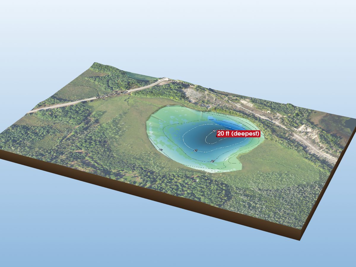Depth map of Bullhead Lake