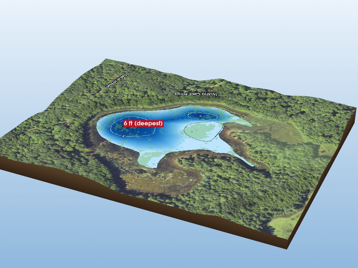 Depth map of Bullhead Lake