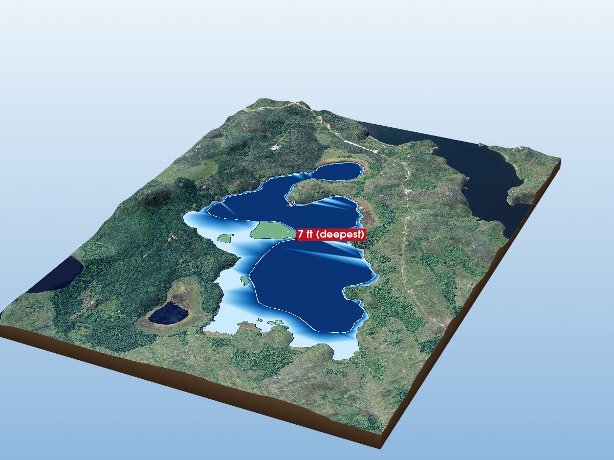 Depth map of Bump Lake