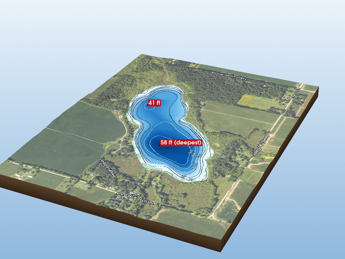 Depth map of Bunker Lake