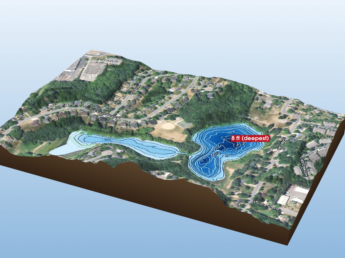 Depth map of Bur Oaks Pond