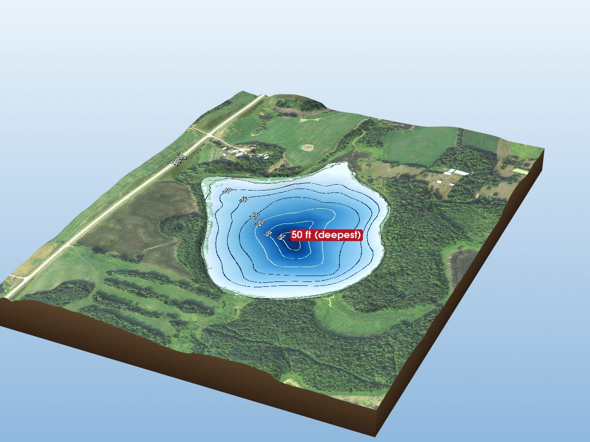 3D depth map of Buresh Lake