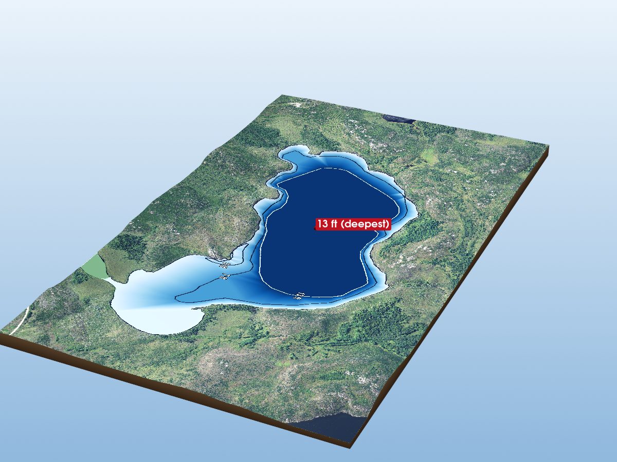 Depth map of Burma Lake