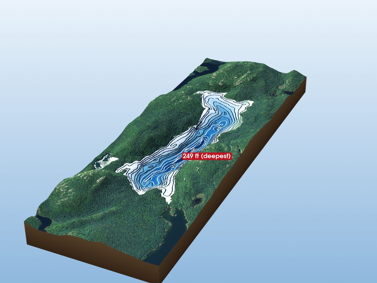 Depth map of Burns Lake
