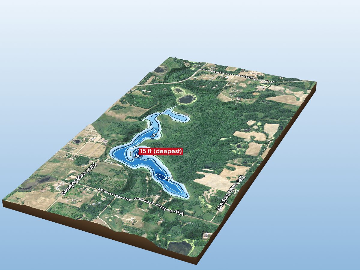 Depth map of Burns Lake