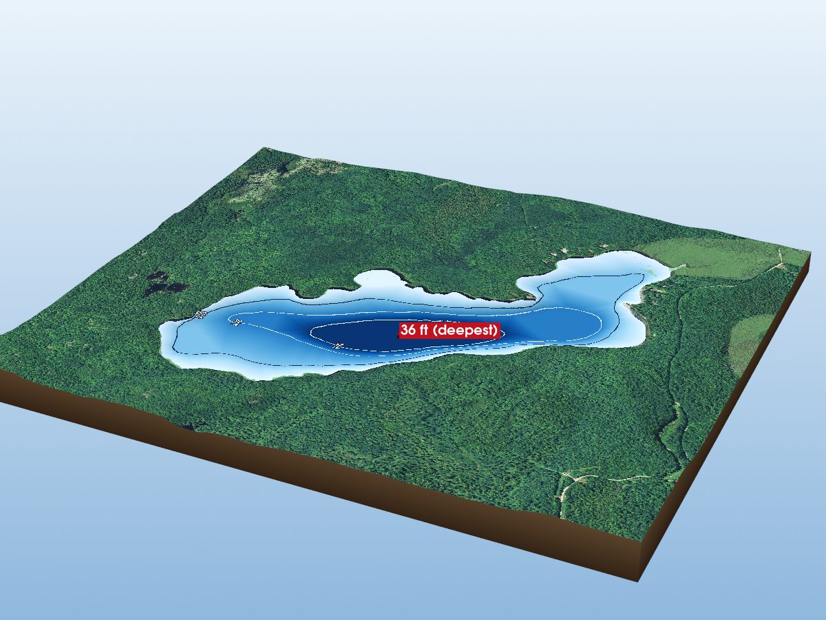 Depth map of Burrows Lake