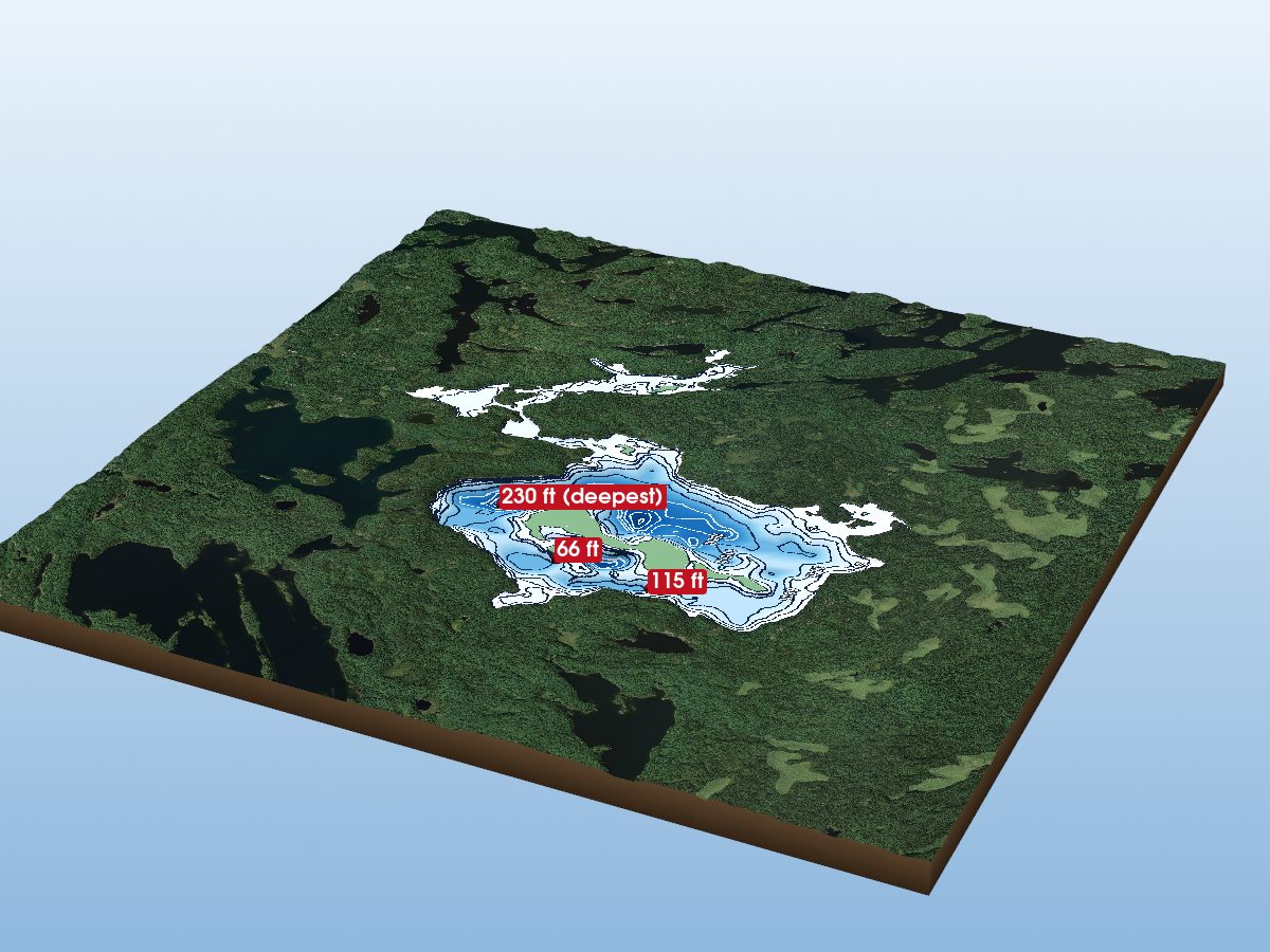 Depth map of Burt Lake