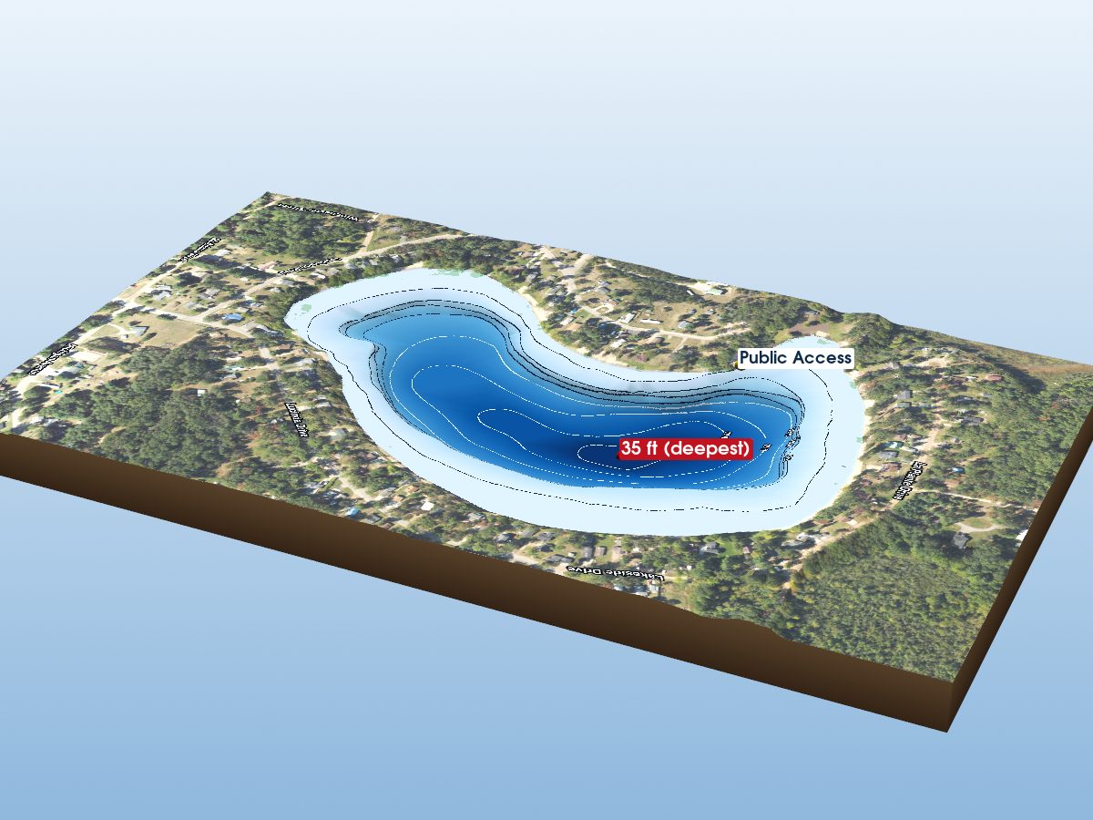 Depth map of Bush Lake