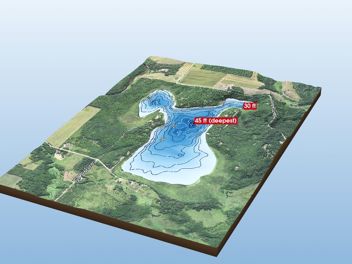 Depth map of Busties Lake
