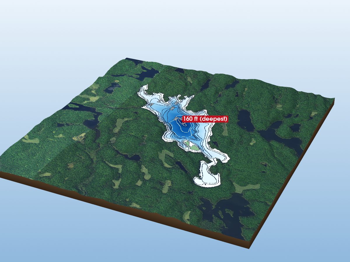 Depth map of Butt Lake