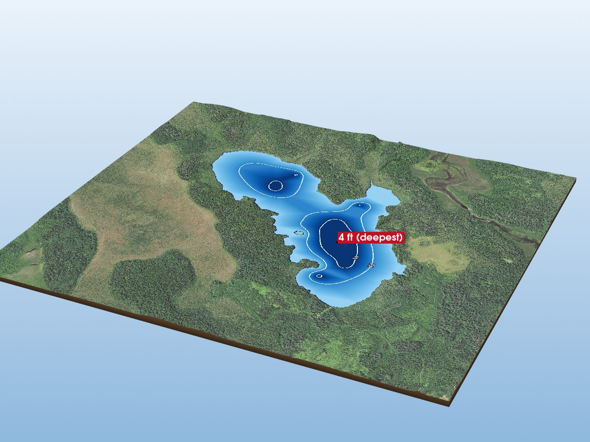Depth map of Butterball Lake