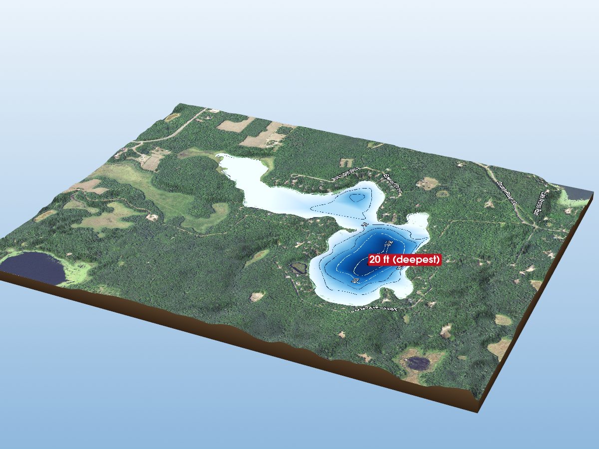 Depth map of Butterfield Lake