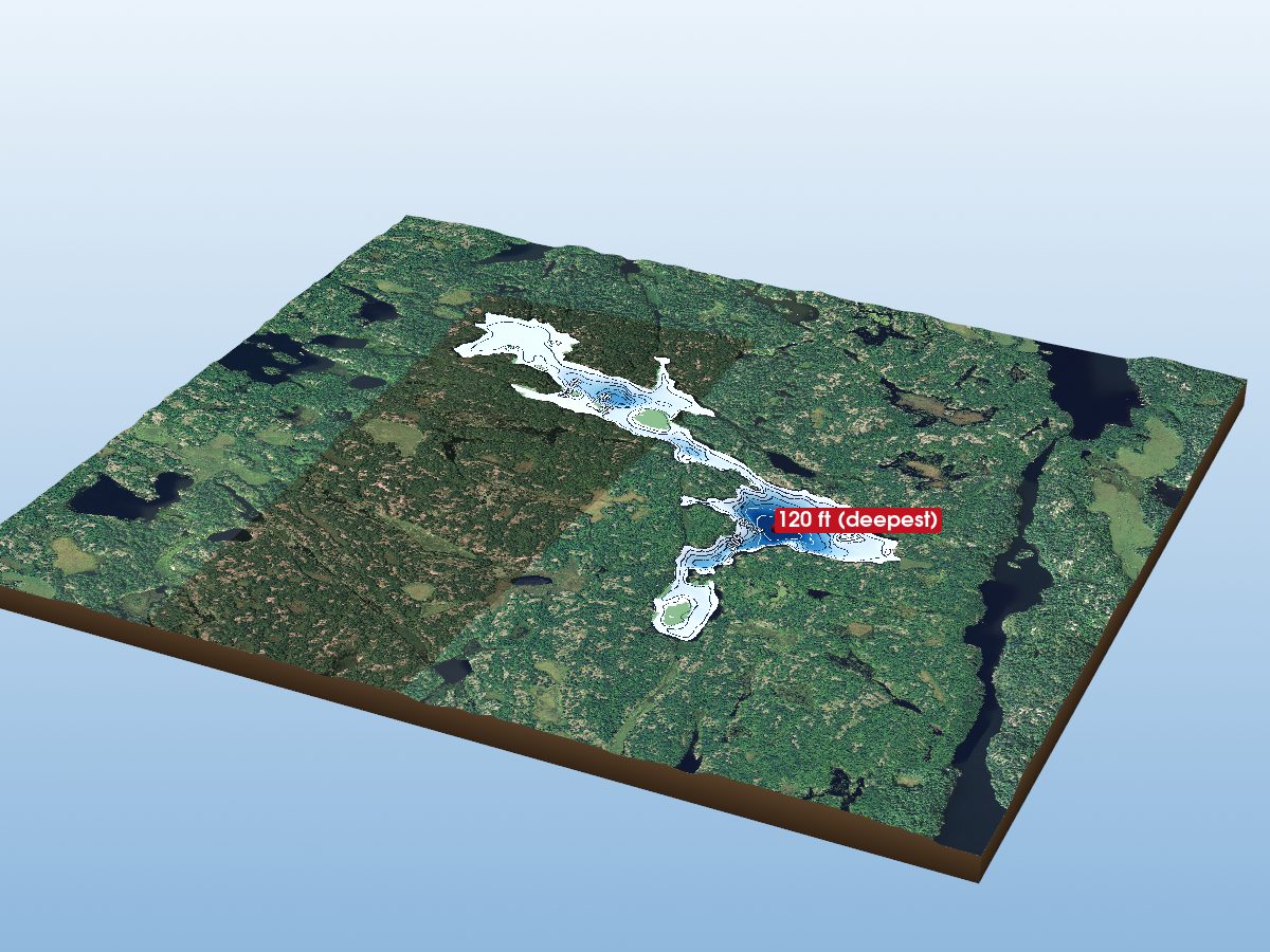 Depth map of Buzzard Lake
