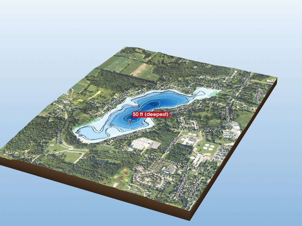 Depth map of Byram Lake