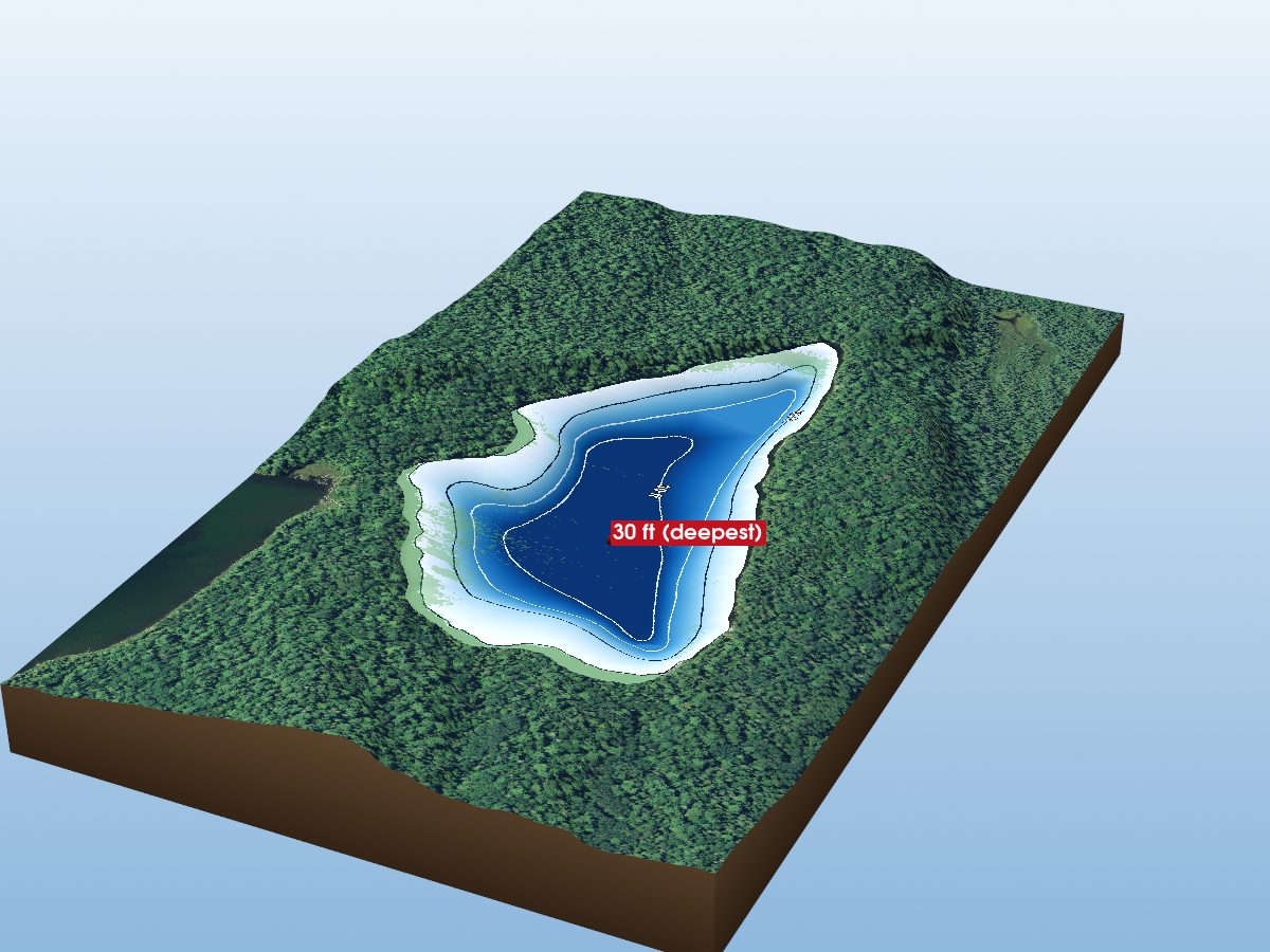 Depth map of Cabin Lake