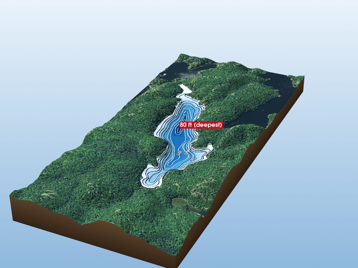 Depth map of Cable Lake