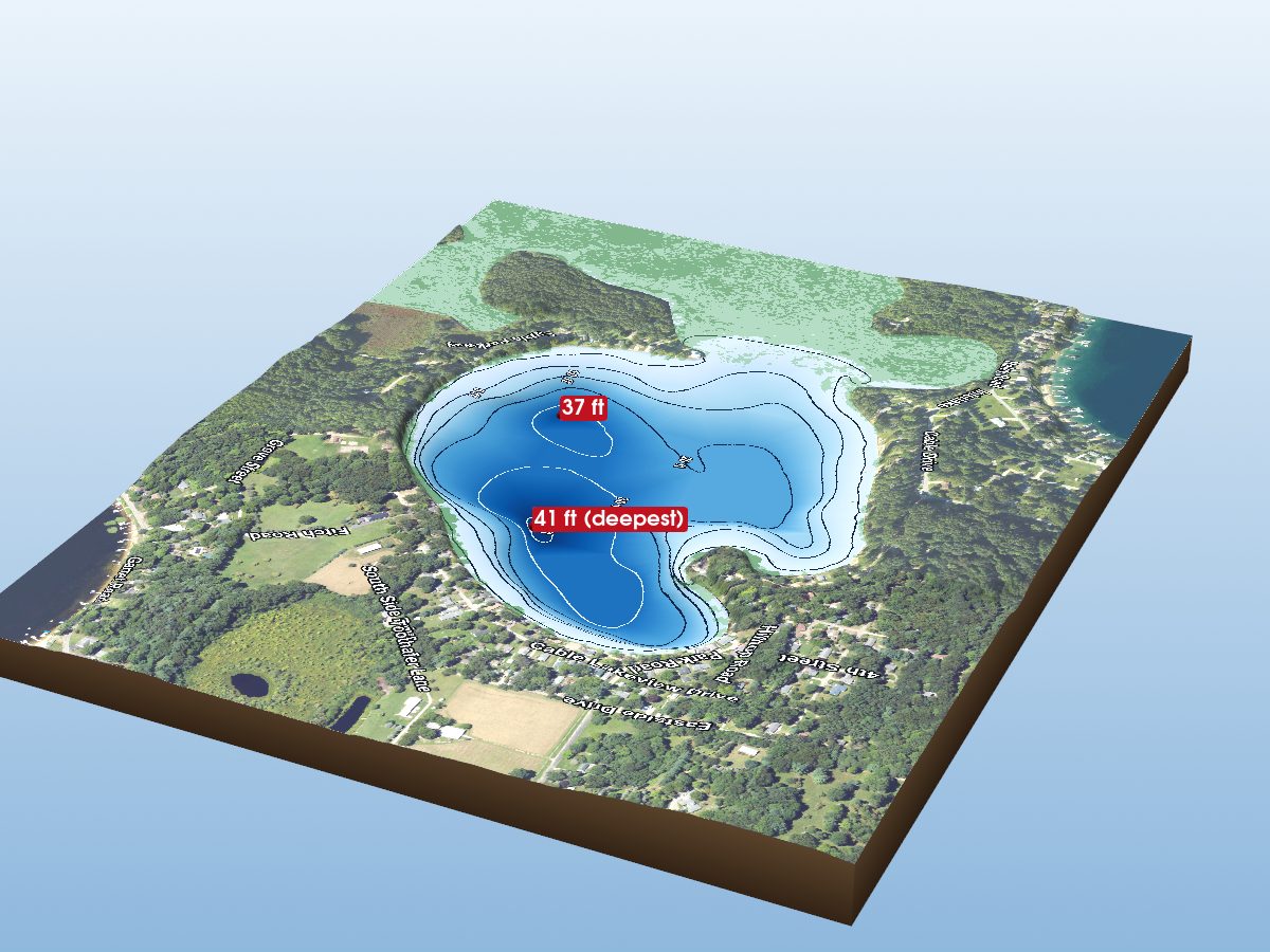 Depth map of Cable Lake