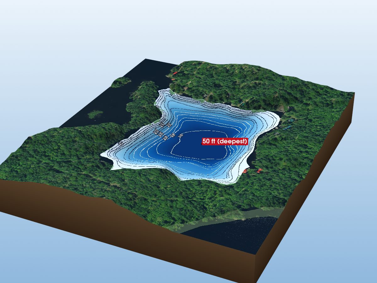 Depth map of Cain Lake