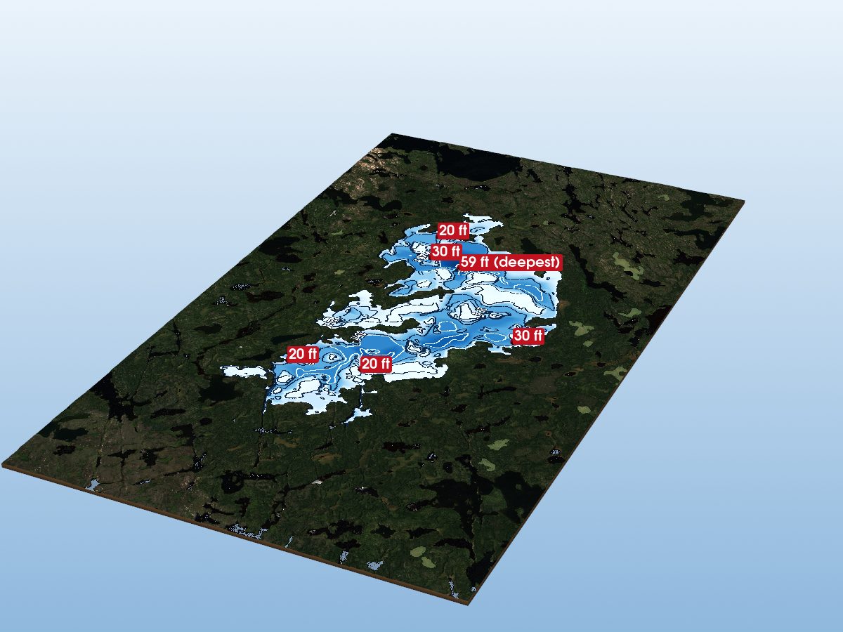 Depth map of Cairns Lake
