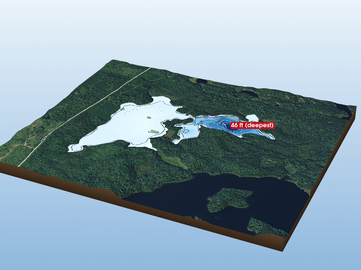 Depth map of Caldwell Lake
