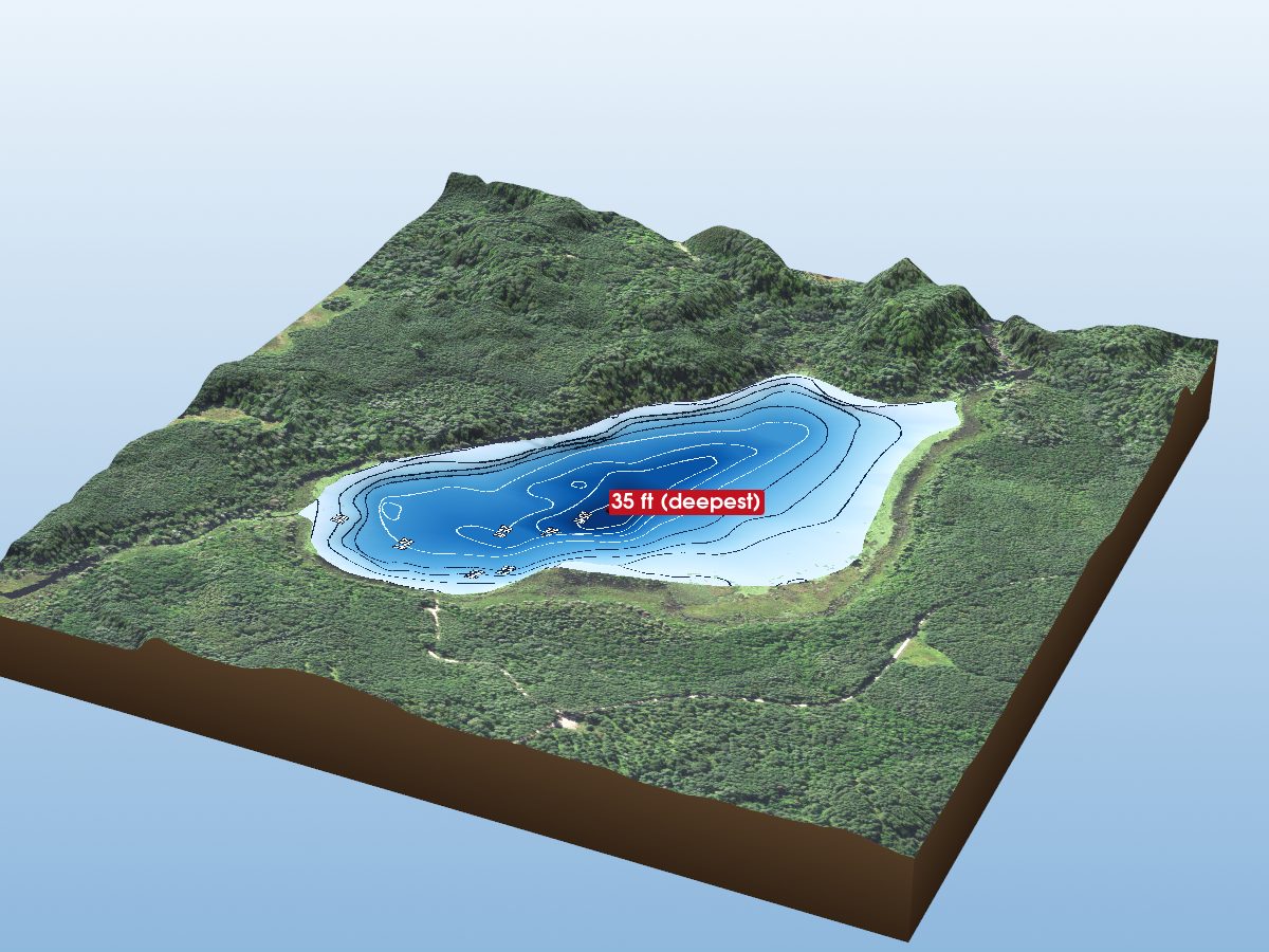 Depth map of Cameron Lake