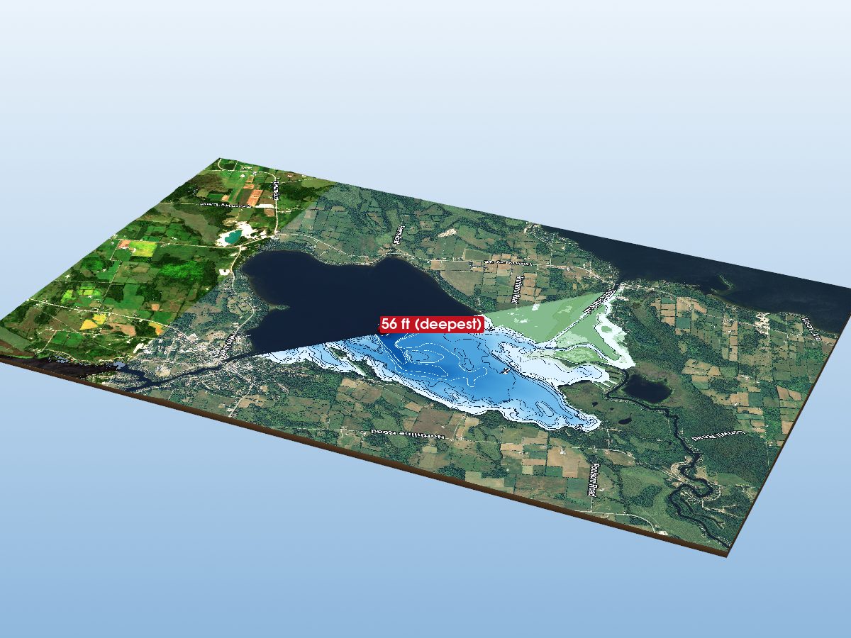 Depth map of Cameron Lake