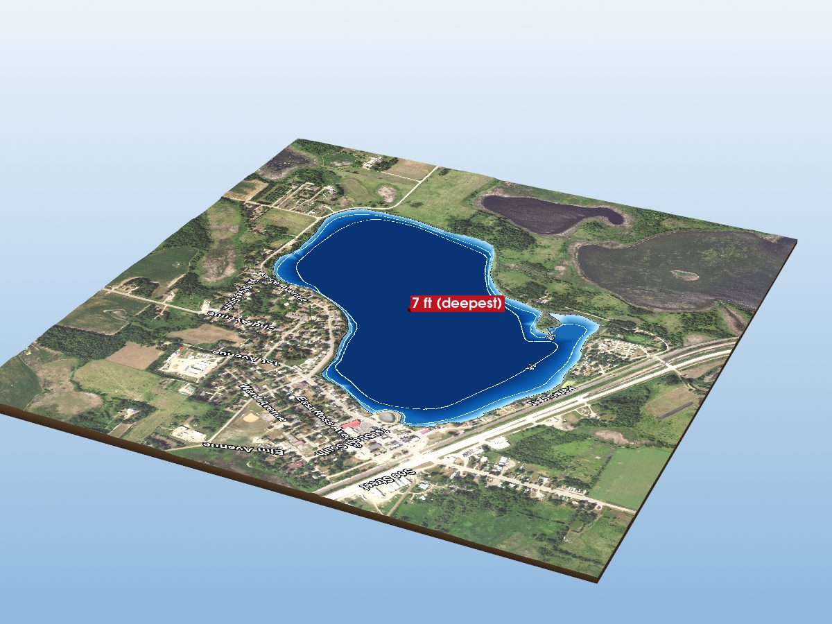Depth map of Cameron Lake