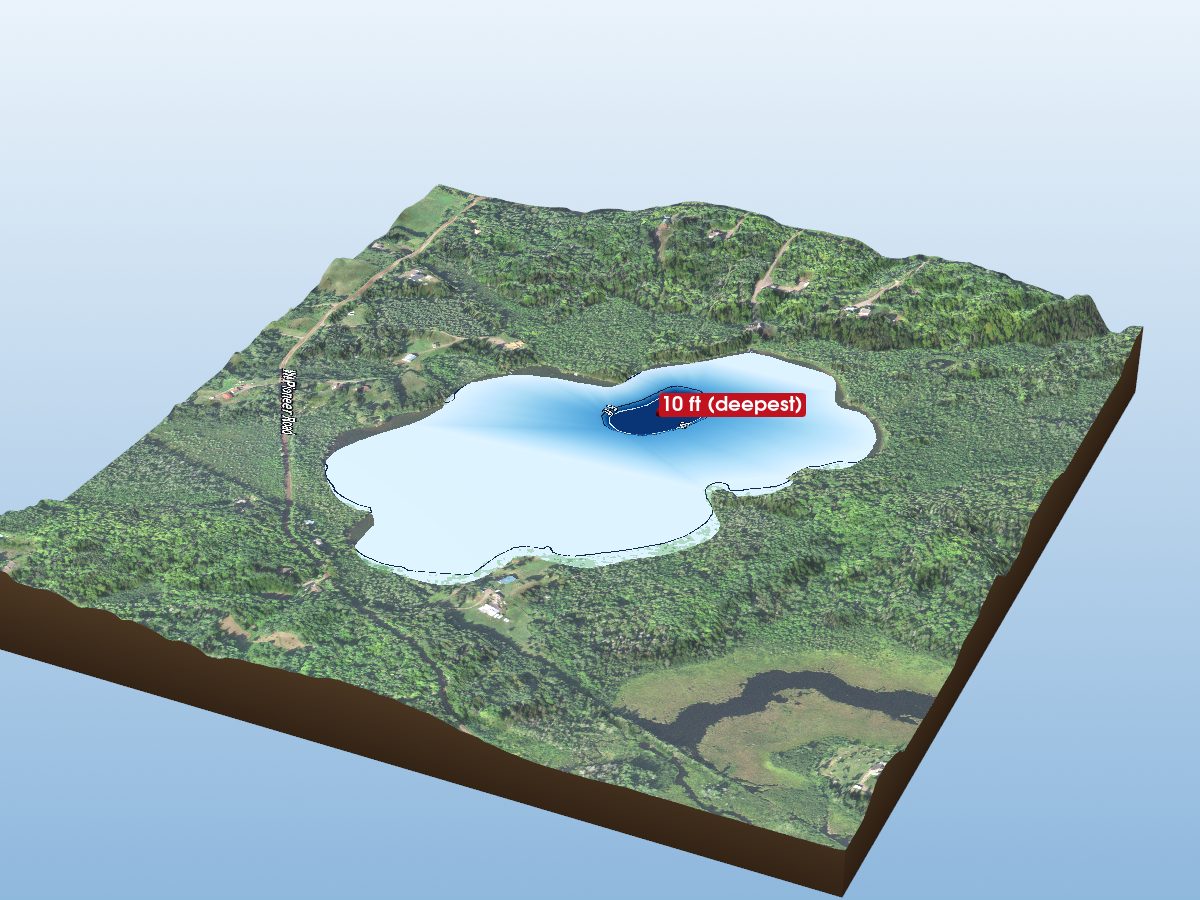 Depth map of Cameron Lake