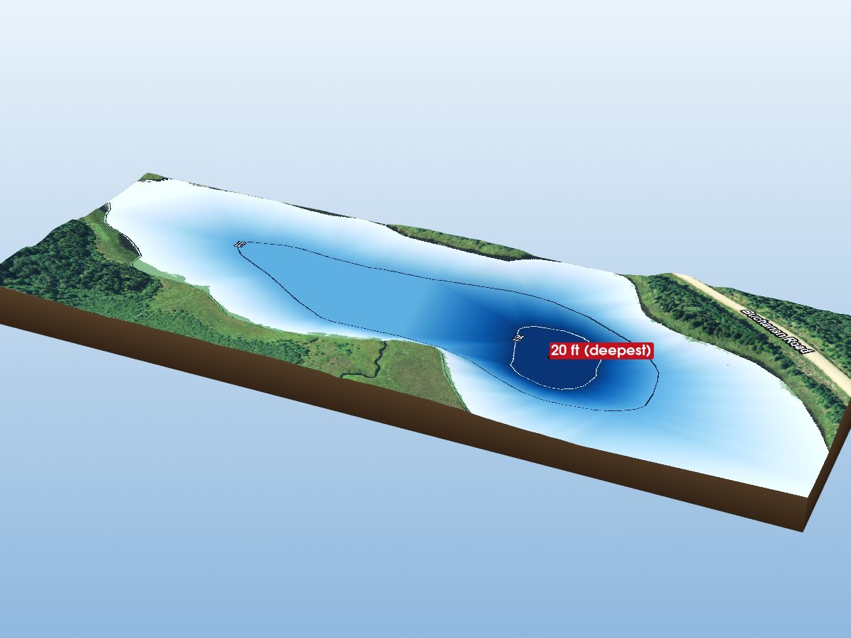 Depth map of Camp 74 Lake