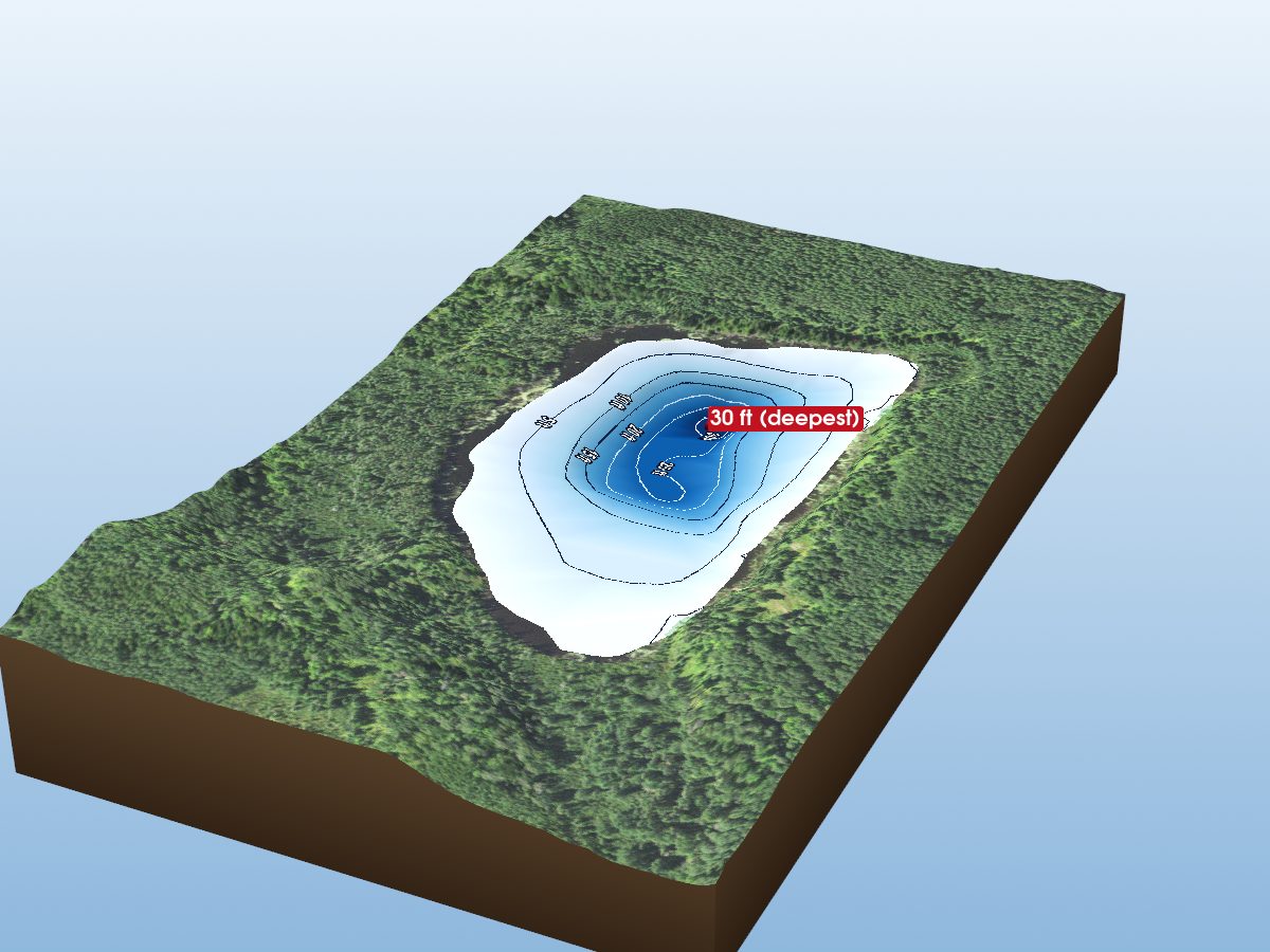 Depth map of Camp A Lake