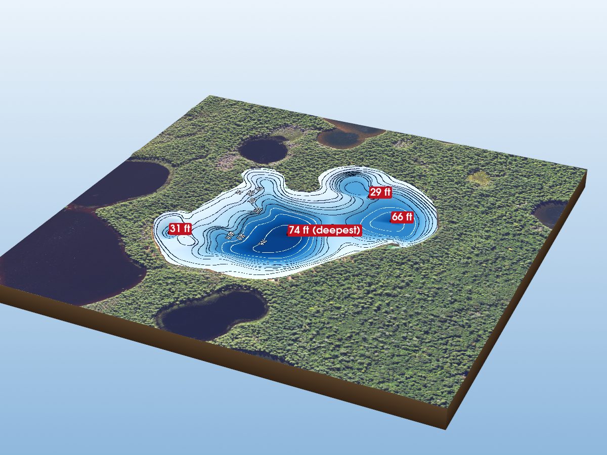 Depth map of Camp Eight Lake