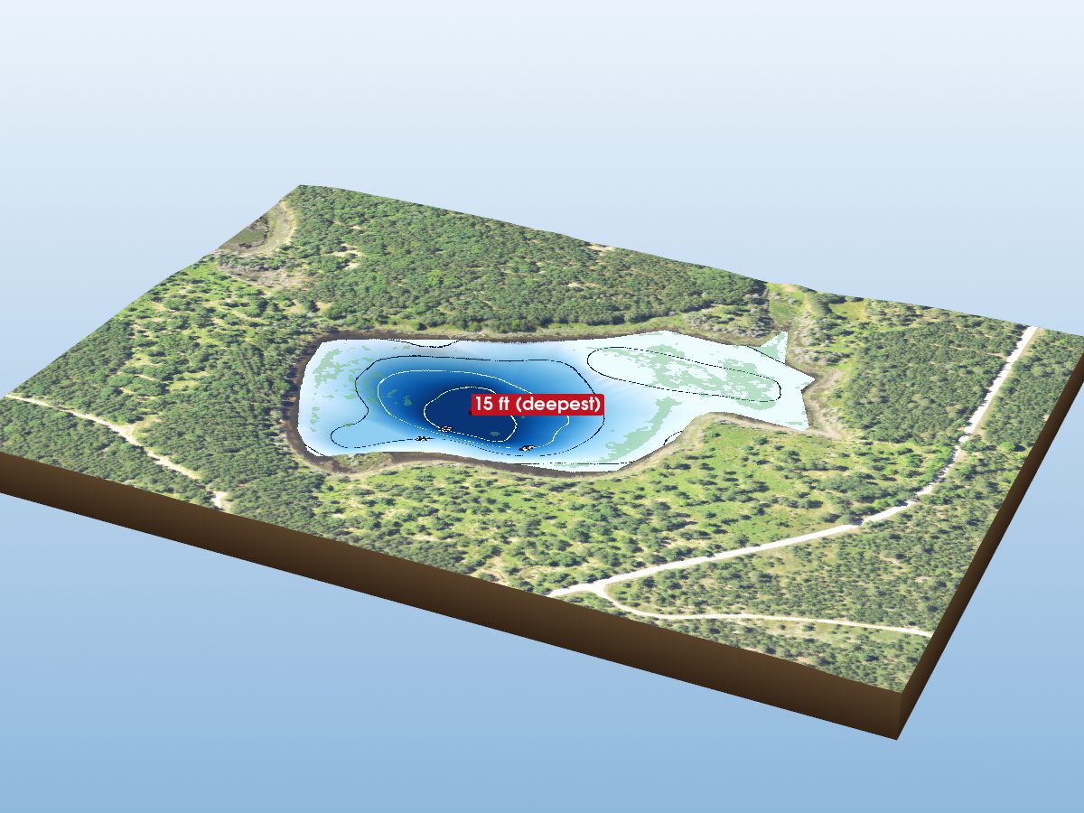 Depth map of Camp Fortyone Lake