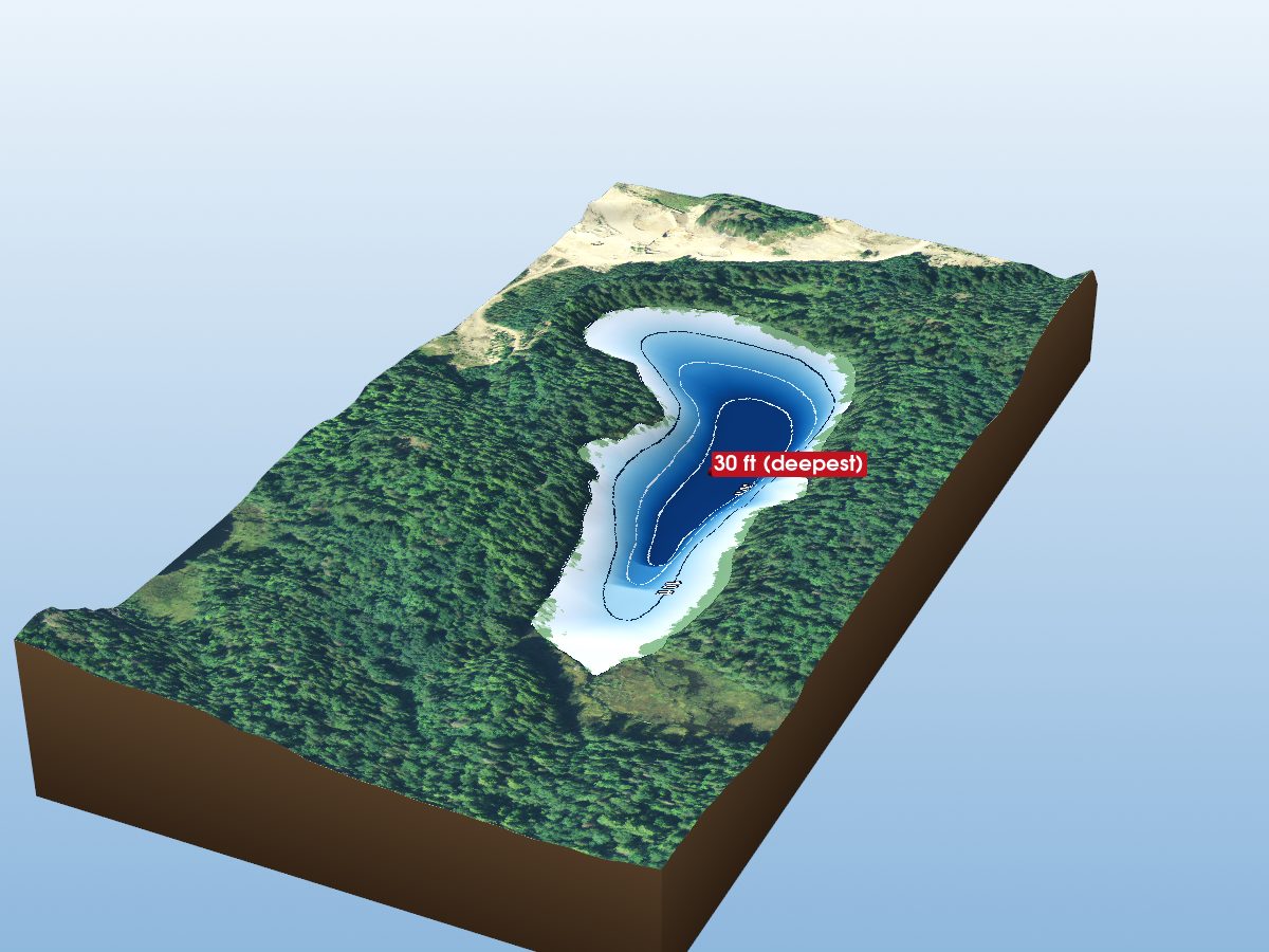 Depth map of Camp Lake