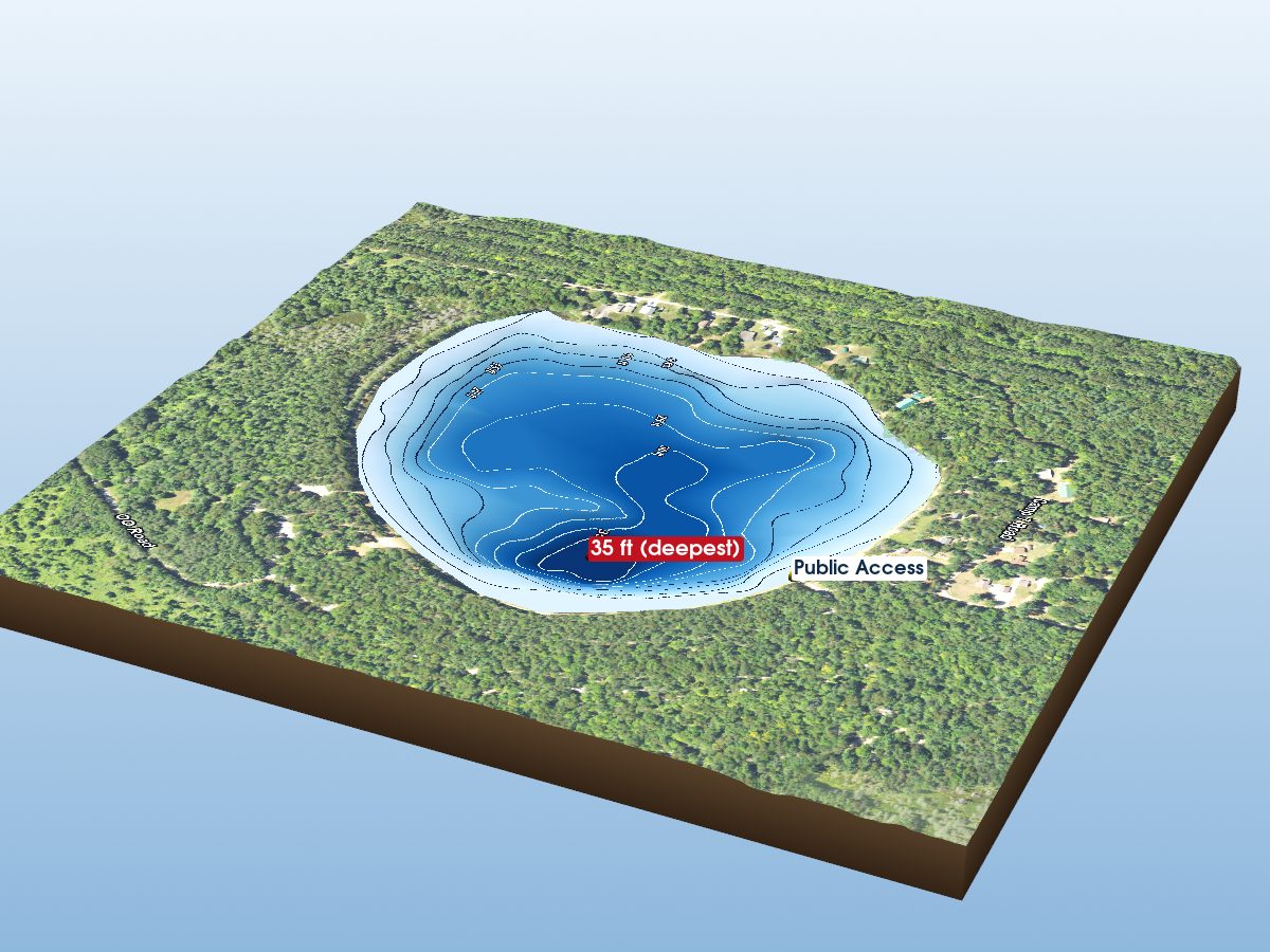 Depth map of Camp Seven Lake