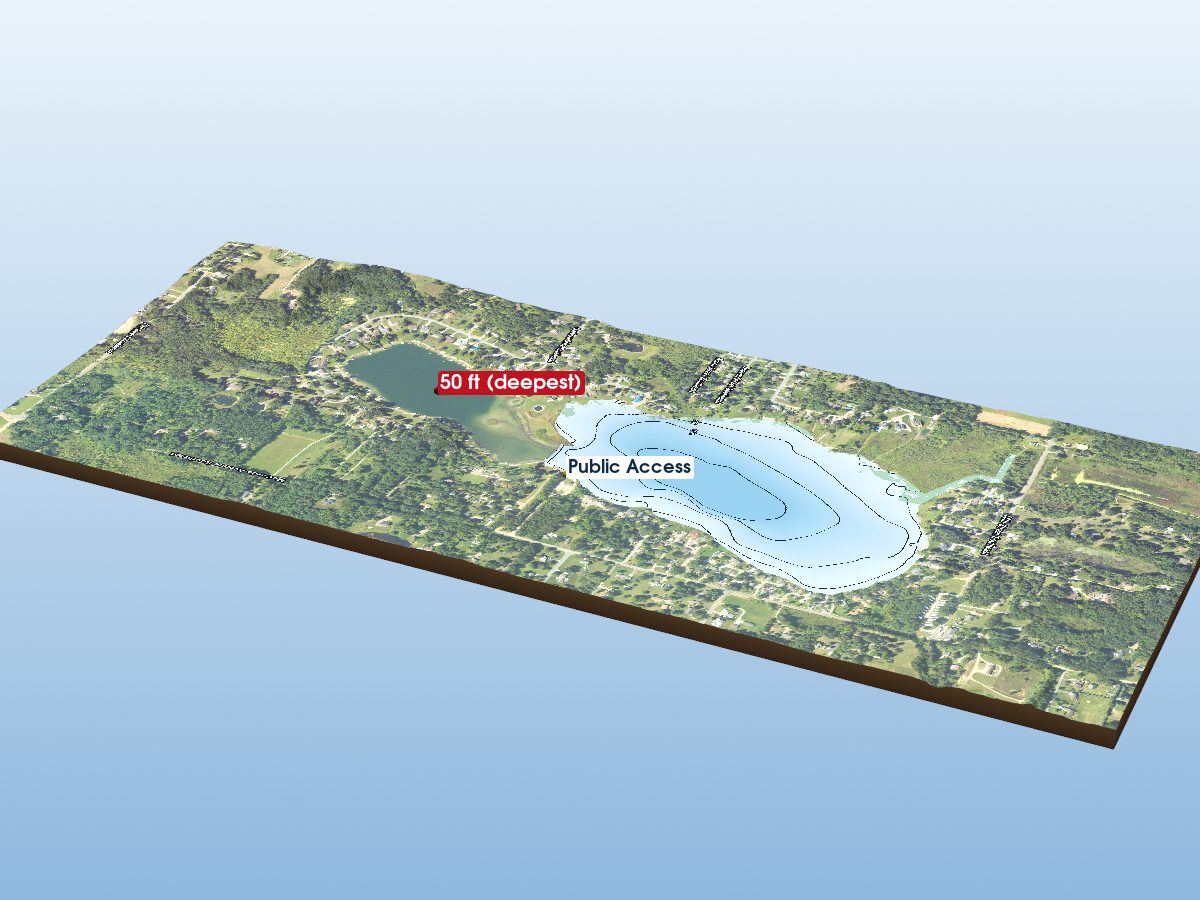 Depth map of Campau Lake