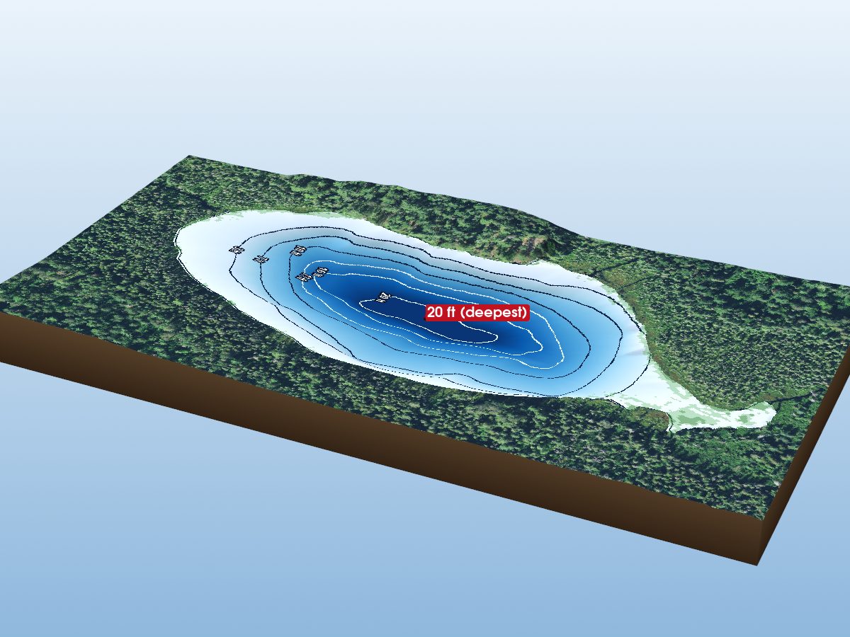 Depth map of Campground Lake