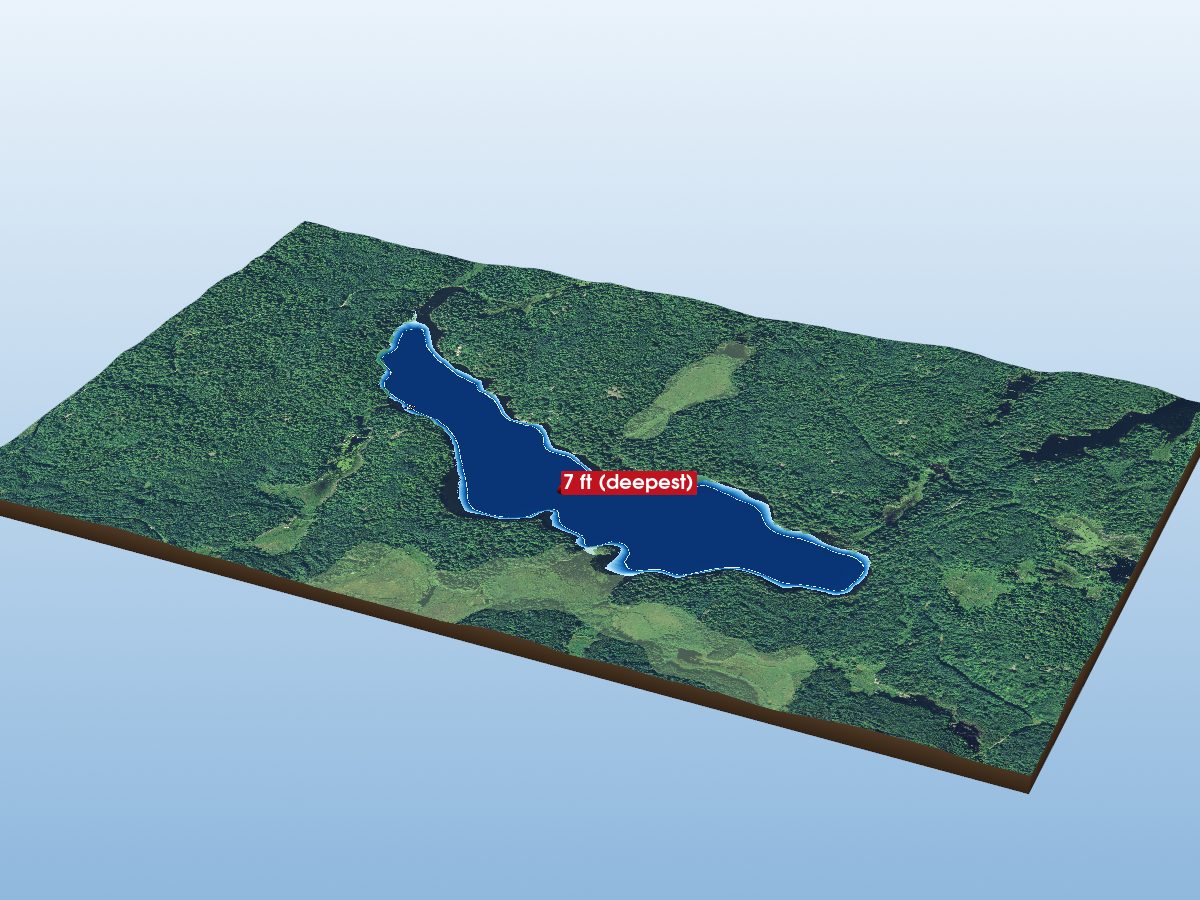 Depth map of Canoe Lake