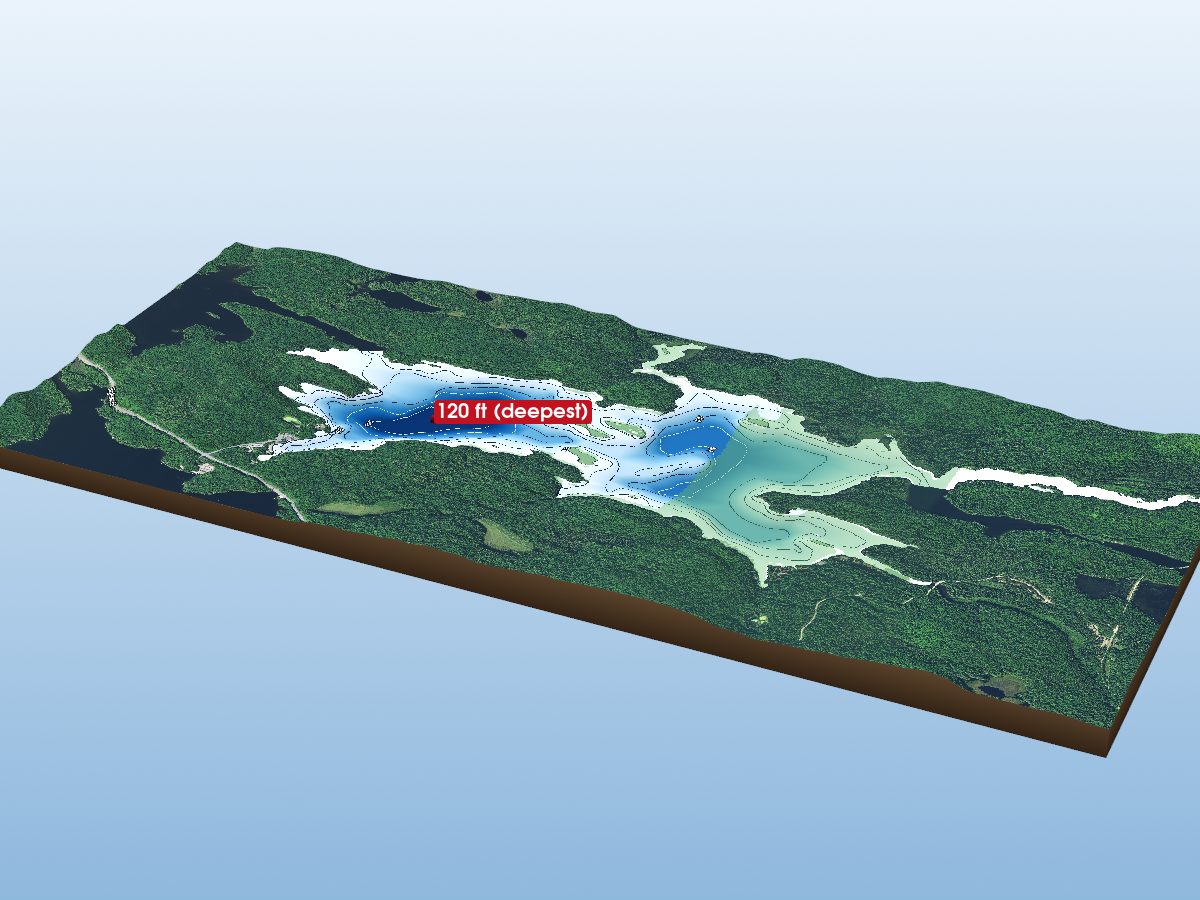 Depth map of Canoe Lake