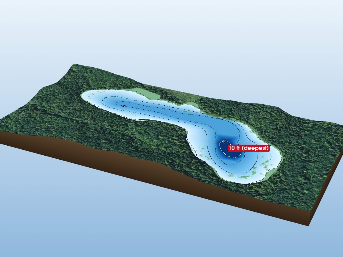 Depth map of Canoe Lake