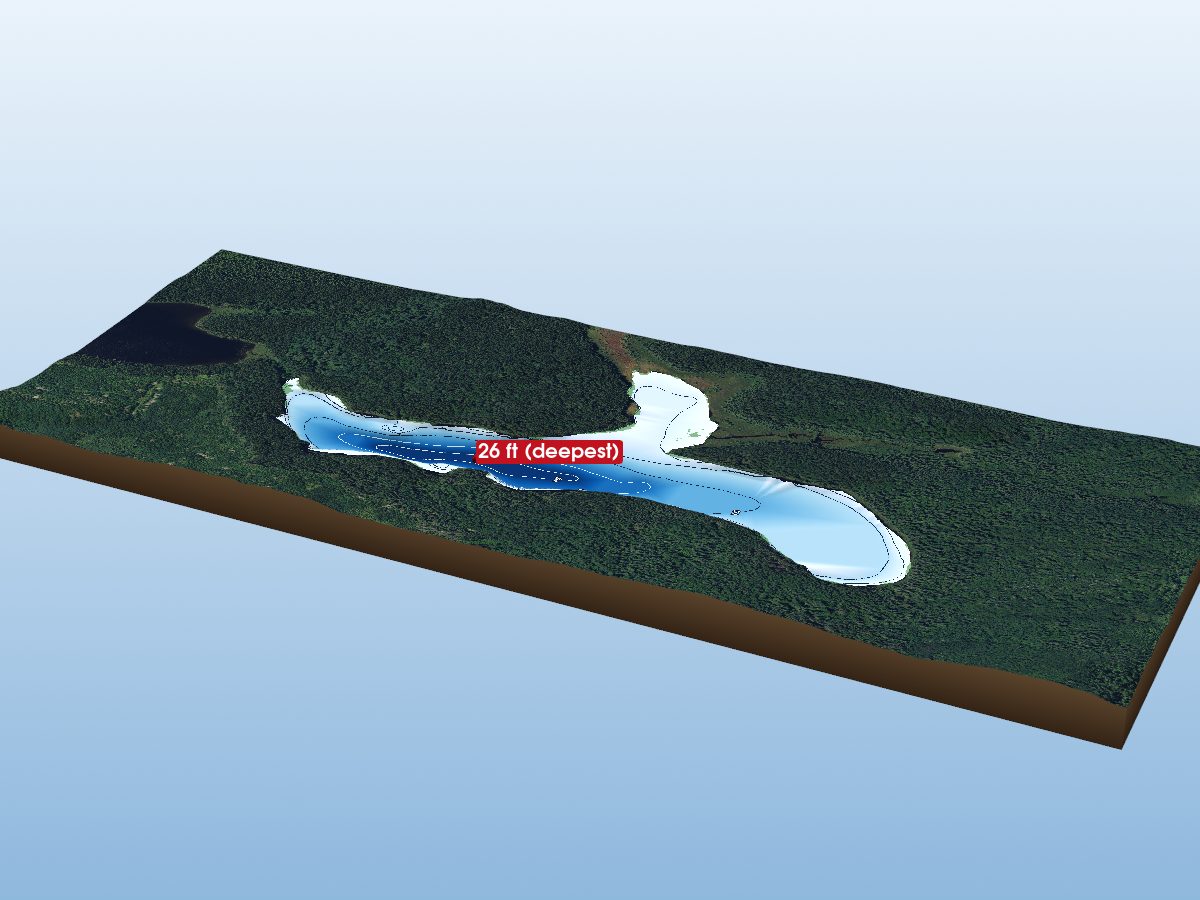 Depth map of Canoe Lake